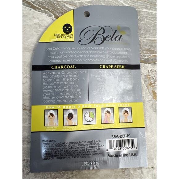 Bela Luxury Face Mask Lot Of 39 Cucumber & Oats + Charcoal & Grape Seed - Picture 4 of 5